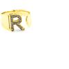AB-GLOBAL Srl Anello Lettera R Oro Strass Linea ABC MyLovly