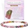 Farfume Tormalina Arcobaleno Pietra Della Gioia Bracciali di Perline per Donne, Piccolo 4mm Bracciale di Cristallo in Argento Sterling 925 Pietra Naturale, Gioielli Chakra Regalo Delicato