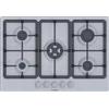 Bosch PGQ7B5K90 Serie 4, Piano cottura a gas, Bruciatore WOK: potenza fino a 3.3 kW, griglie in ghisa, Acciaio, 75 cm, Inox