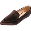 Feversole Women's Loafer Flat Pointed, Mocassini da Donna alla Moda con Punta Piatta e comode Scarpe da Ufficio da Guida Velvet Marrone 39 EU