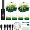 KBIBCK Semenzaio Germinazione, 6 Pezzi Vassoio Germinazione con Luce di Coltivazione, Mini Serra Riscaldata, Serra da Interni con Luce, Semenzaio per Interni con Controller Luminosità Regolabile Timer