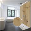 WALLando Pannello posteriore doccia Premium 250 x 100 cm - Rivestimento da parete facile da montare per doccia e bagno - Pannello doccia in PVC di alta qualità effetto legno opaco - rovere rustico