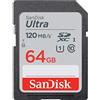 SanDisk Ultra 64GB SDXC Memory Card, Up to 120 MB/s, Class 10, UHS-I, V10
