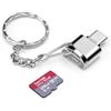 AIYEEN Adattatore per lettore di schede TF/schede di memoria Tipo C con portachiavi, lettore USB 3.0 Tipo C a Micro SD SDHC SDXC OTG, compatibile con iPhone 15 Pro Max Mac Windows Linux (Argento)