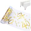 Ouxayapl Tovaglia per Tavolo Compleanno 40 Anni, Decorazione Compleanno 40 Anni, Tovaglia Oro Festa, Addobbi Compleanno 40 Anni, Tovaglia Decorativa 28cm x 10m (40 Anni)