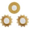 OIGUMR 3 specchi decorativi da parete, rotondi, dorati, 25 x 25 cm (045 oro)