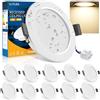 COTLEDL 10xFaretti LED da Incasso per Cartongesso, 5W 450LM Faretto Luce Neutro 4000K IP44 Faretti LED Soffitto Interno da Incasso per Bagno, Diametro Foro Ø68-80mm, AC 220-240V