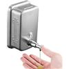 JTZXJJX Dispenser di sapone da parete per montaggio a parete, erogatore manuale di sapone liquido in acciaio inox, per bagno, hotel, ristorante, 500 ml, argento