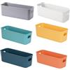 EURXLQ 6 Cestini Portaoggetti Plastica Scatole Organizer con Manici 28 cm,Contenitori per Armadio,Contenitore Plastica,Organizer Portaoggetti per Cucina Bagno Cosmetici,28 x 10 x 11 cm (Multicolore)