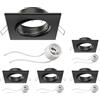ledscom.de 5 pezzi Telaio da incasso a soffitto Telaio da incasso RIR nero opaco angolare orientabile (LED/alogeno/GU10/MR16/PAR16/50mm) incl. presa GU10