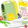Cheffun Coltelli per Bambini Antitaglio - 33 Pezzi Set di Coltello da Cucina per Bambini - Giocattolo Montessori - Regalo Educativo per Imparare a Tagliare e Cucinare Frutta e Verdura in Sicurezza