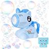 Risingor Unicorno Pistola a Bolle per Bambini, Macchina di Sapone Portatile 10000+Bolla/Min con LED Luci 10 Fori Spara Bolle di Sapone Automatico per Feste All'aperto Matrimonio Pasqua, Blu