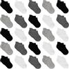 GENTABY Calzini da bambino per scarpe da ginnastica per bambini, 25 paia di calzini per bambini neri grigi bianchi taglia 19-38 età (1-14 anni), Nero e grigio., 35-38