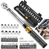VIGRUE Chiave dinamometrica per bicicletta, chiave dinamometrica da 1/4, 5-25 Nm ± 4%, precisione di errore con asta di prolunga, giunto universale, manicotto magnetico per candela, punte per