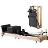Wunder Pilates Reformer F1 portatile pieghevole professionale per studio e casa, in legno d'acero nero