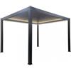Elica Garden Gazebo pergola bioclimatica da esterno elica garden antracite in alluminio, con led e copertura motorizzata - 4x4x2,5 m