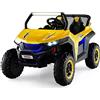 COSTWAY 12V Auto Elettrico per Bambini, Macchina Fuoristrada a 2 Posti, Macchina Elettrica con Luci Suoni, Regalo per Bambini 3-8 Anni, 118x74x71 cm (Giallo)