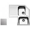 Apell Lavello da Incasso Angolare 2 Vasche con Gocciolatoio a Sinistra 83 x 83 cm Acciaio Inox Antigraffio Serie Angolo Apell ROAN2B90ILAC