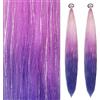 Dalababa 2 Pezzi Extension Capelli Colorati Bambina, Extension Coda Finta Capelli Colorate con Fascia Elastica, Coda di Cavallo Sintetiche Accessori per Ragazze Donne Partito Festival