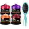 WOZUTUNT 4 pz Cera Colorante Temporanea per Capelli Cera Colorante Naturale - Unguento per Parrucchiere facile da lavare con Risultati istantanei e una lunga durata (rosso & arancione e viola e bordeaux)