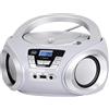 TREVI Boombox Radio Stereo Bluetooth Lettore CD Mp3 AUX colore Bianco - CMP 544 BT