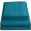 Sweet Home Collection Set di biancheria da letto di lusso con lenzuolo con angoli, 2 federe, in microfibra, verde acqua, per letto queen size
