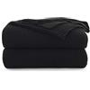Longhui bedding Coperta in cotone nero lavorata a maglia, per divano, sedia, letto, decorazione per la casa, coperta lavorata a maglia, 127 x 152 cm, regalo con sacchetto per il lavaggio