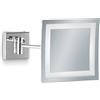Bottiglioni Catalogo Generale Specchio ingranditore da bagno quadrato a parete con luce led e cornice sabbiata