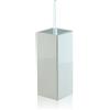 Bottiglioni Catalogo Generale Porta scopino da bagno quadrato a terra - pavimento in ceramica e ottone cromato, colore bianco