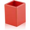 Bottiglioni Catalogo Generale Bicchiere da appoggio quadrato in ceramica - accessori bagno, colore arancione