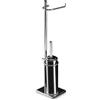 Bottiglioni Piantana bagno water in ottone cromato con base rettangolare - piantana bagno