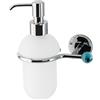 Bottiglioni Catalogo Generale Dosatore di sapone liquido da bagno linea elite in ottone cromato e finali in vetro colorato - accessori bagno, colore finali vetro acqua mare trasparente