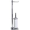 Bottiglioni Piantana bagno water in ottone cromato con base rettangolare - piantana bagno
