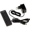 KALEA-INFORMATIQUE Hub USB 3.2 Gen 2 10G con 7 porte di tipo A commutate - Alimentatore esterno da 12V 2A incluso