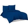 Mixibaby Biancheria da letto, copripiumino 100% cotone, 135 x 200 cm, 155 x 220 cm, 200 x 200 cm, 200 x 220 cm, colore: blu scuro, dimensioni: 155 x 220 cm
