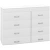 HOMCOM Mobile con Cassetti Cassettiera in Legno per Camera, Cucina, Bagno 90×35×73cm Bianca