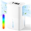 Guong Deumidificatore 2.7 Litri,Deumidificatore Casa Silenzioso, Elettrico Deumidificatore Portatile Deumidificatori Efficiente Adatto Camera Cucina Caravan Armadio