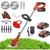 VR SHYIEON Decespugliatore a Batteria, Tagliabordi a Batteria 21V Decespugliatore Elettrico Senza Filo con 3 Tipi di Lama, Testina Regolabile, Maniglia Telescopica, Decespugliatori da Prato e Giardino