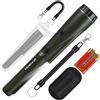 BBjinronjy Pinpointer Cercatore in metallo per la ricerca del tesoro,ricerca a 360° di tesori d'oro con cintura, fondina, LED, accessori per attrezzi impermeabili per adulti e bambini (Verde militare)