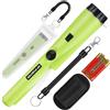 BBjinronjy Pinpointer Cercatore in metallo per la ricerca del tesoro,ricerca a 360° di tesori d'oro con cintura, fondina, LED, accessori per attrezzi impermeabili per adulti e bambini (Verde chiaro)
