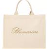 Blumarine Home Borsa Mare in Canvas con Logo Ricamato Blumarine Home Gabardine - Beige