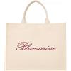 Blumarine Home Borsa Mare in Canvas con Logo Ricamato Blumarine Home Gabardine - Fard