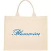 Blumarine Home Borsa Mare in Canvas con Logo Ricamato Blumarine Home Gabardine - Blu