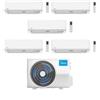 Midea Climatizzatore Penta Split serie Elegance 9+9+12+12+12 con M5OE-42HFN8-Q Inverter R 32 Wi-Fi optional Classe A++ ,