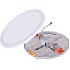 LEDLUX Faretto Pannello Led Da Incasso Slim Rotondo 8W Diametro 120mm Modello Speciale Con Clip Regolabile e Diametro di Foro Adattabile Da 50mm a 100mm (Bianco Caldo 2700K)