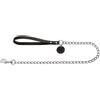 Hunter Guinzaglio a Catena per Cani con Fettuccia in Cuoio Bovino Nero, 18-cm-2