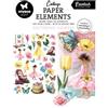 Paper Elements Fluttering Flowers