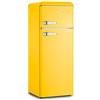 SEVERIN KS 9953 SEVERIN Frigorifero doppia porta retrò vintage con congelatore, 209 litri, Giallo, 55 cm, Classe E (A++)