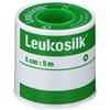 Leukosilk Leukoplast Leukosilk Cerotto In Rocchetto Ipoallergenico Bianco Misure 5cm x 5m
