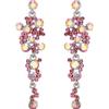 EVER FAITH Orecchini Donna Cristallo Nozze Boemo Boho Floreale Lampadario Lungo pendenti Rosa Argento-fondo